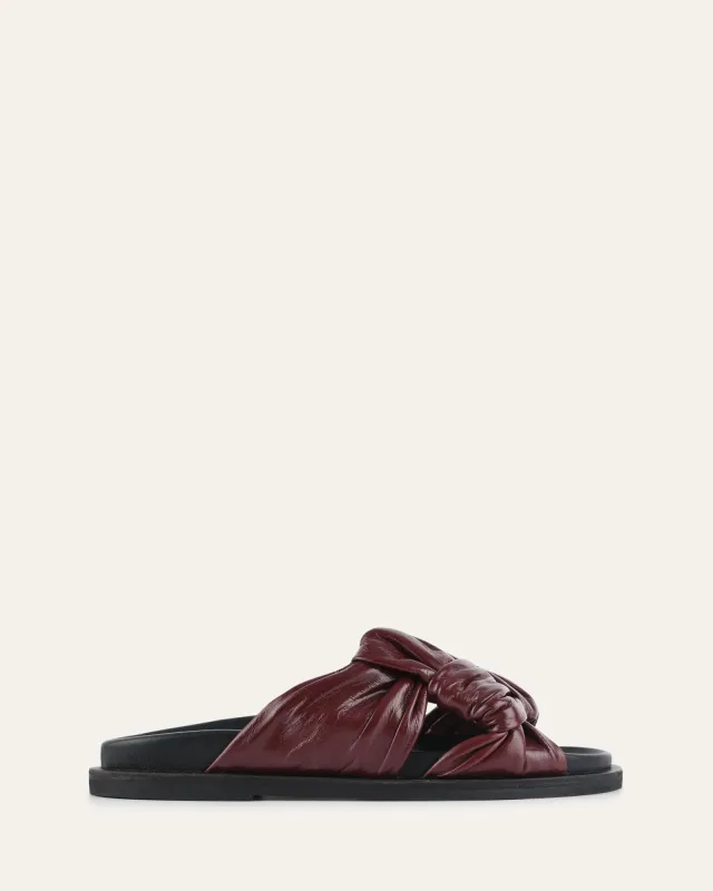 OLLIE FLAT SANDALS MULBERRY LEATHER sold by Jo Mercer