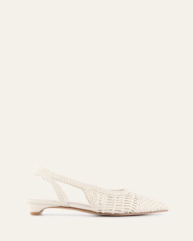 AUBREY DRESS FLATS OFF WHITE LEATHER sold by Jo Mercer