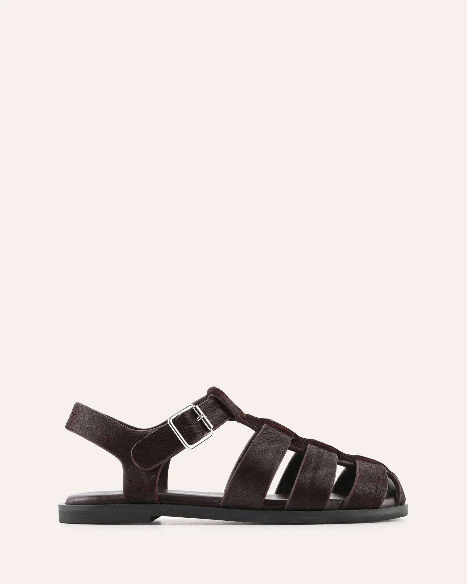 FINN FLAT SANDALS MERLOT LEATHER sold by Jo Mercer