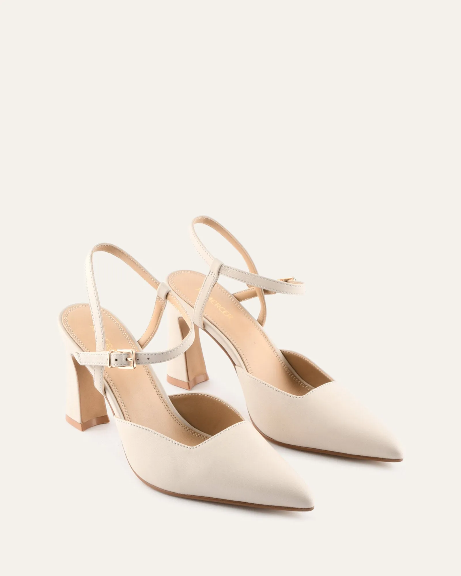 DAWN HIGH HEELS OFF WHITE LEATHER sold by Jo Mercer product image thumbnail 2