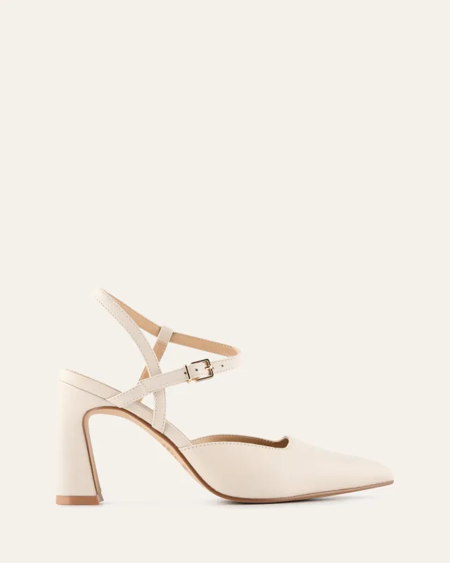 DAWN HIGH HEELS OFF WHITE LEATHER sold by Jo Mercer