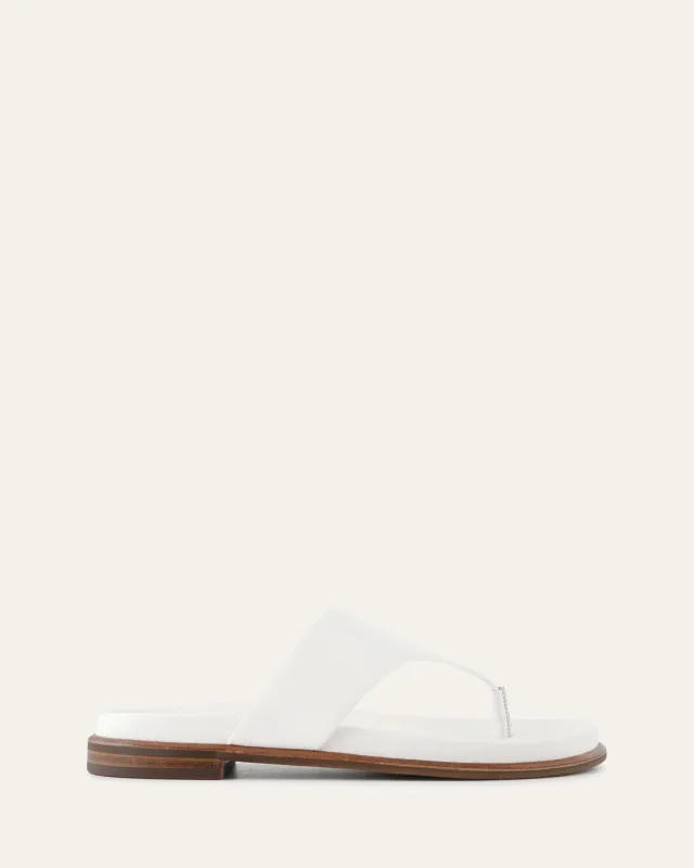 TOBY FLAT SANDALS WHITE LEATHER sold by Jo Mercer