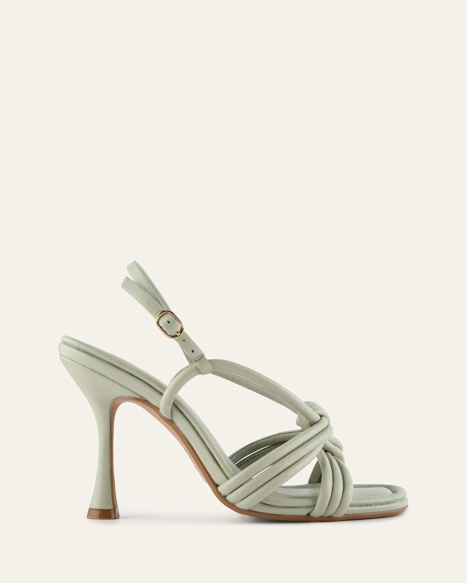 XANTHE MID HEEL SANDALS LIGHT SAGE LEATHER sold by Jo Mercer