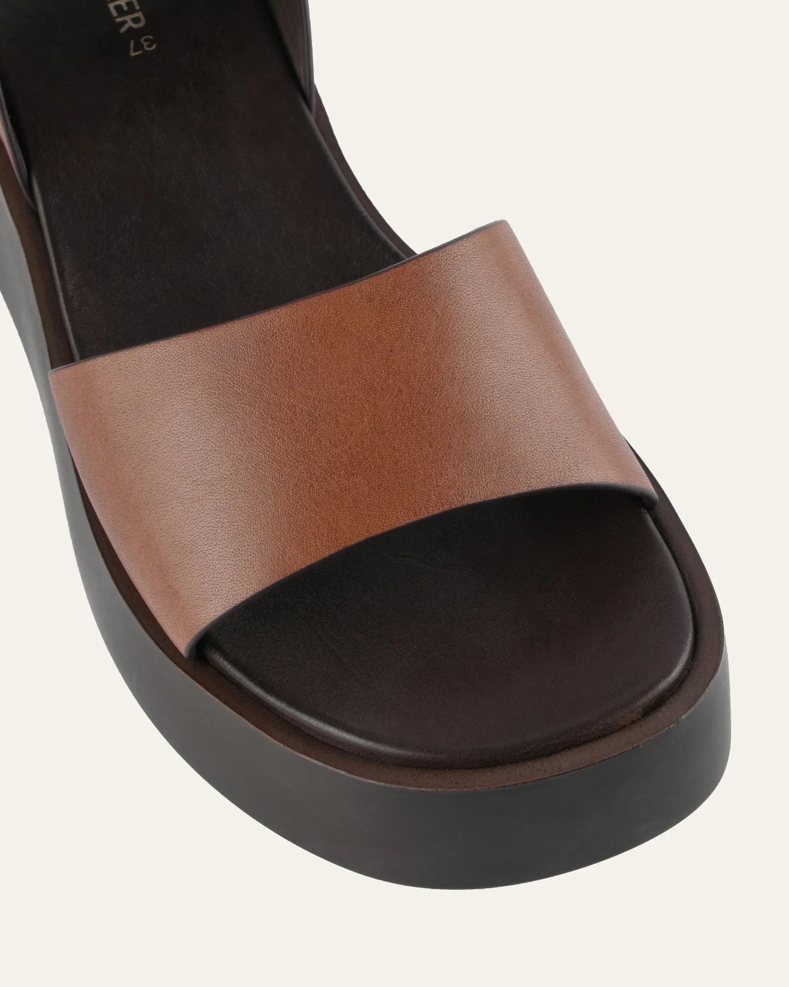 CASSIE MID WEDGE SANDALS BRANDY LEATHER sold by Jo Mercer product image thumbnail 3