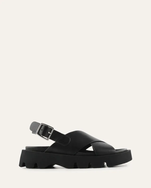 JETTE FLAT SANDALS BLACK LEATHER sold by Jo Mercer