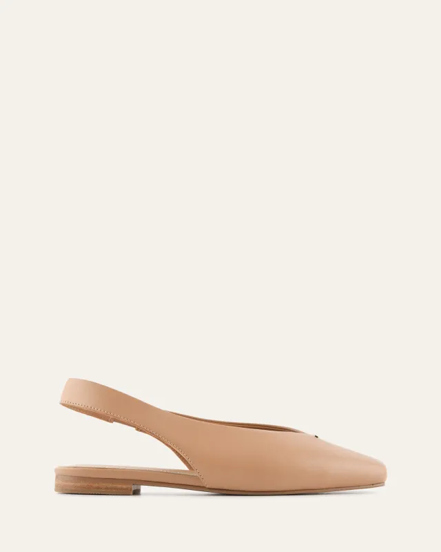 ASHLEE DRESS FLATS TAN LEATHER sold by Jo Mercer