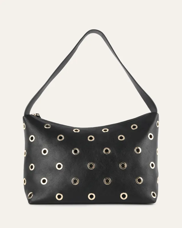 MORRIS SHOULDER BAG BLACK LEATHER sold by Jo Mercer
