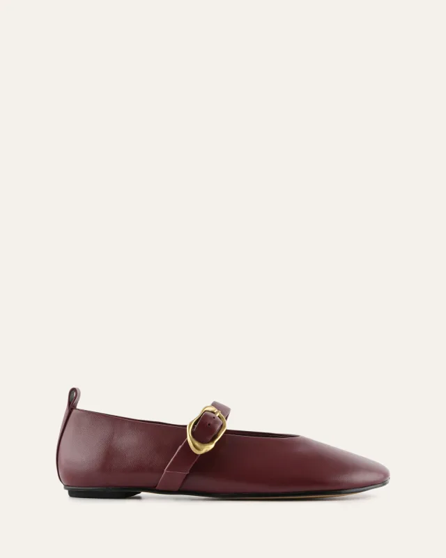 VALLEY BALLET FLATS MULBERRY LEATHER sold by Jo Mercer