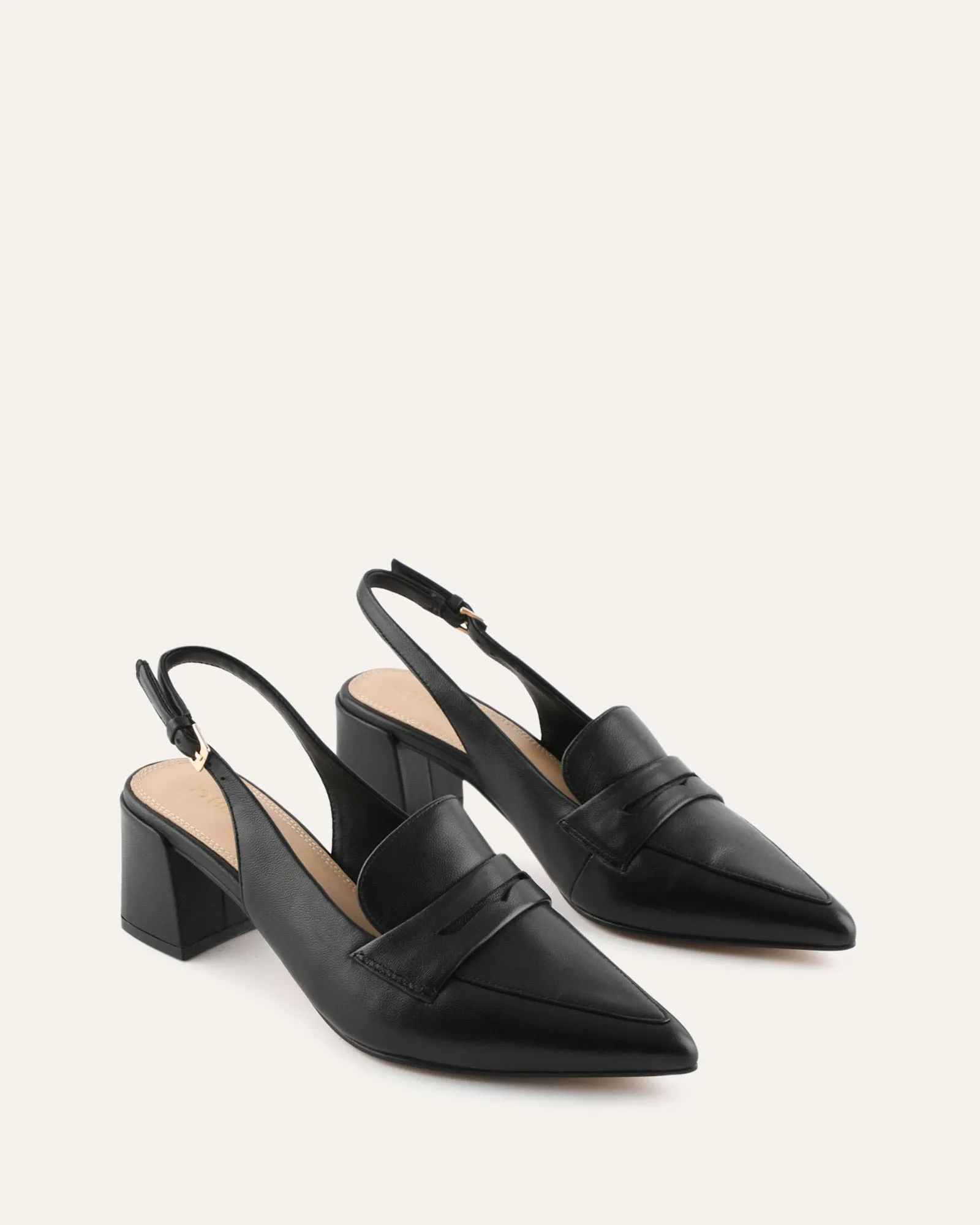 CARLTON LOW HEELS BLACK LEATHER sold by Jo Mercer product image thumbnail 2