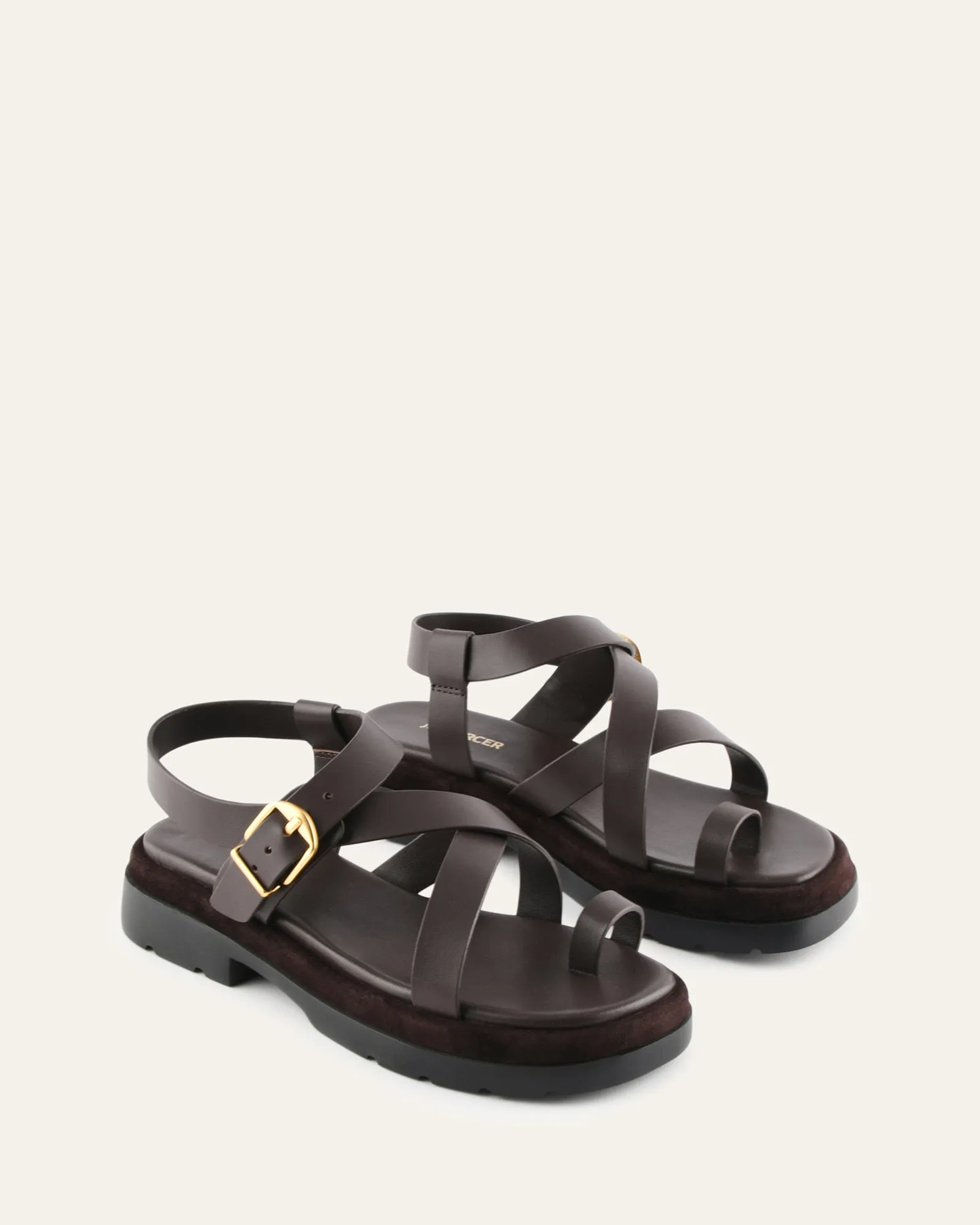 TOMMY FLAT SANDALS BITTER CHOC LEATHER sold by Jo Mercer product image thumbnail 2