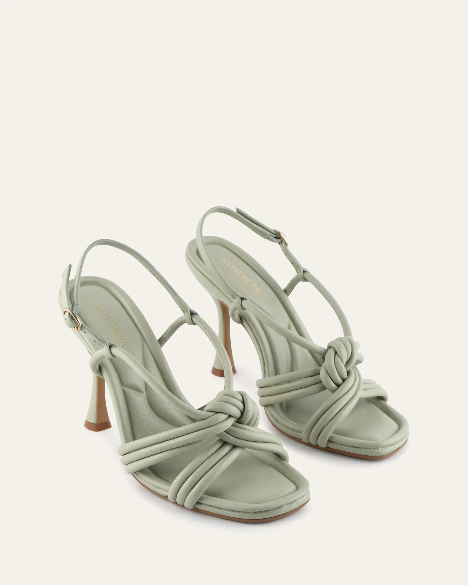 XANTHE HIGH HEEL SANDALS LIGHT SAGE LEATHER sold by Jo Mercer product image thumbnail 2