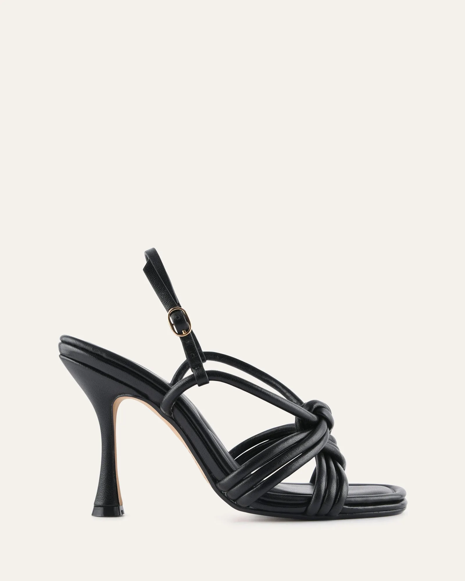 XANTHE HIGH HEEL SANDALS BLACK LEATHER sold by Jo Mercer