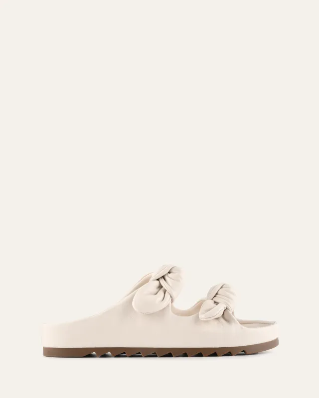BLOSSOM FLAT SANDALS OFF WHITE LEATHER sold by Jo Mercer