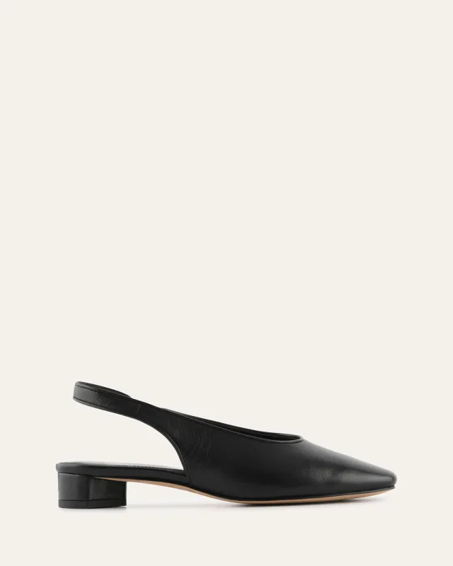 ORBIT LOW HEELS BLACK LEATHER sold by Jo Mercer
