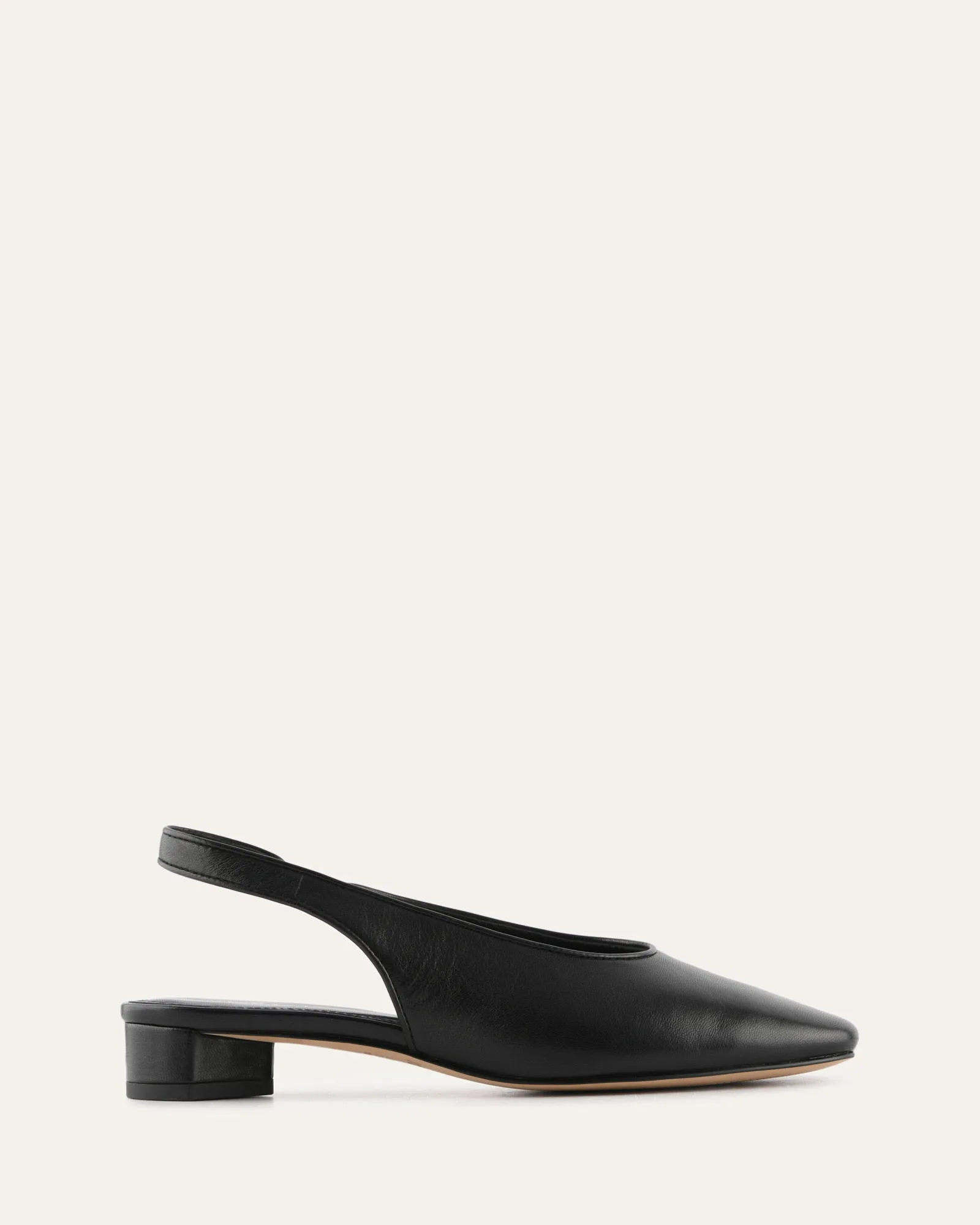 ORBIT LOW HEELS BLACK LEATHER sold by Jo Mercer