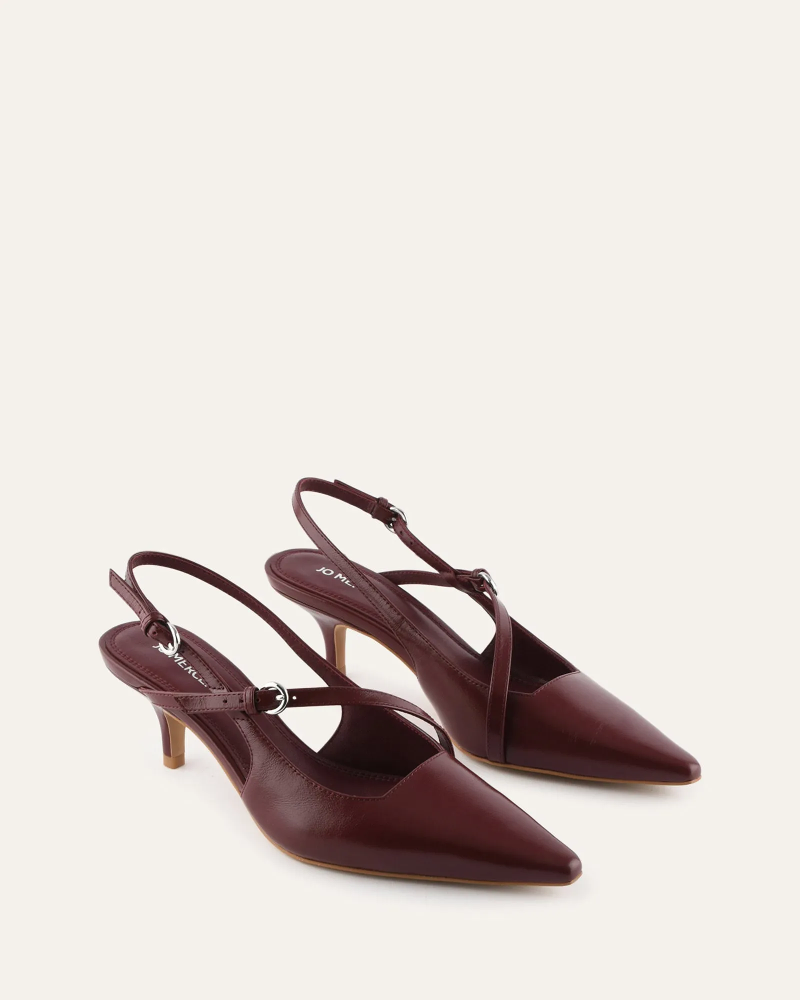 SKYE LOW HEELS MULBERRY LEATHER sold by Jo Mercer product image thumbnail 2