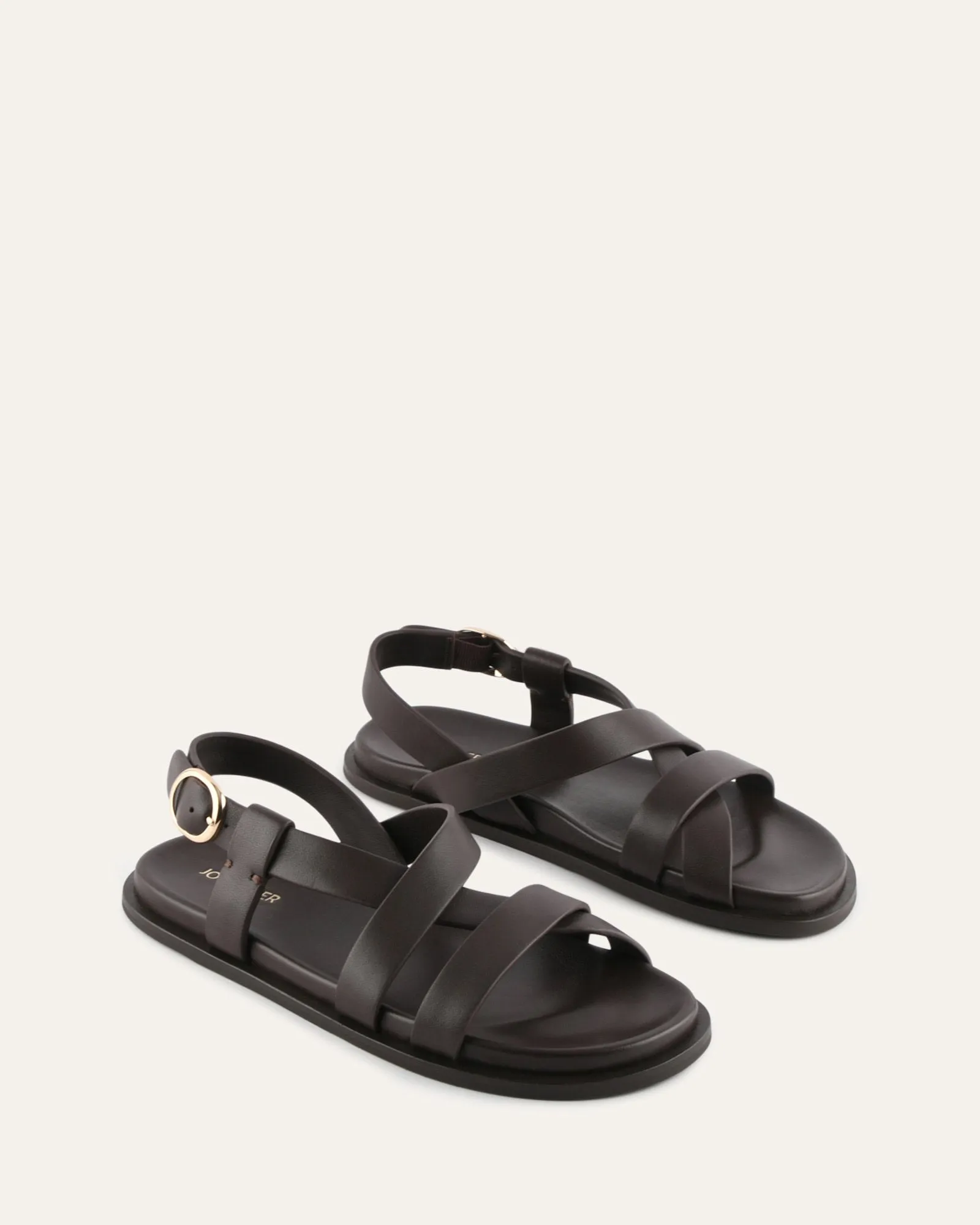 FALCON FLAT SANDALS BITTER CHOC LEATHER sold by Jo Mercer product image thumbnail 2