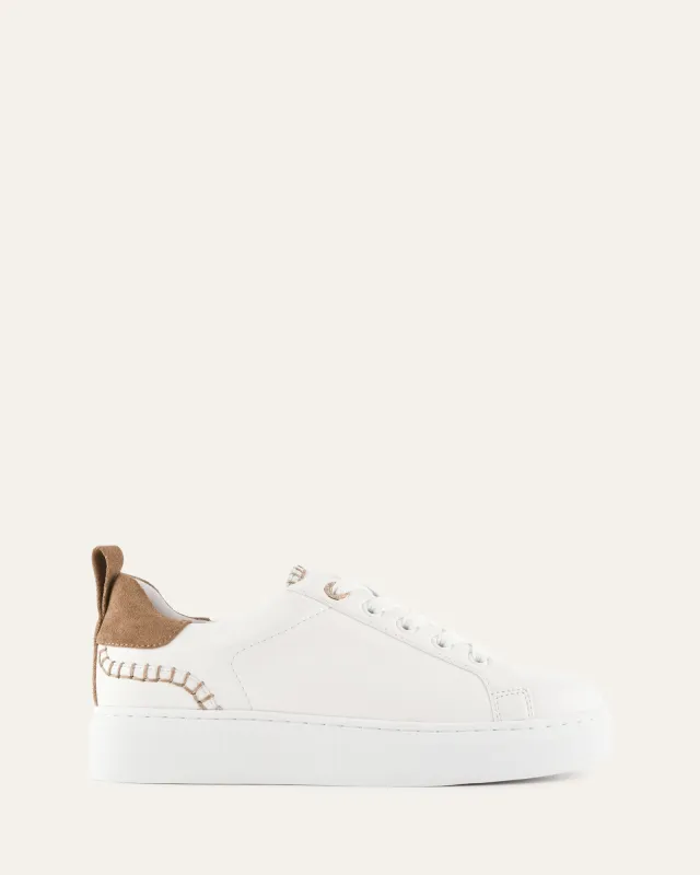 HAZEL SNEAKERS WHITE/LATTE LEATHER sold by Jo Mercer