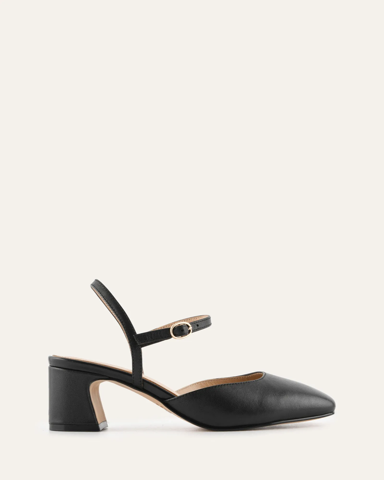 JEWEL LOW HEELS BLACK LEATHER sold by Jo Mercer