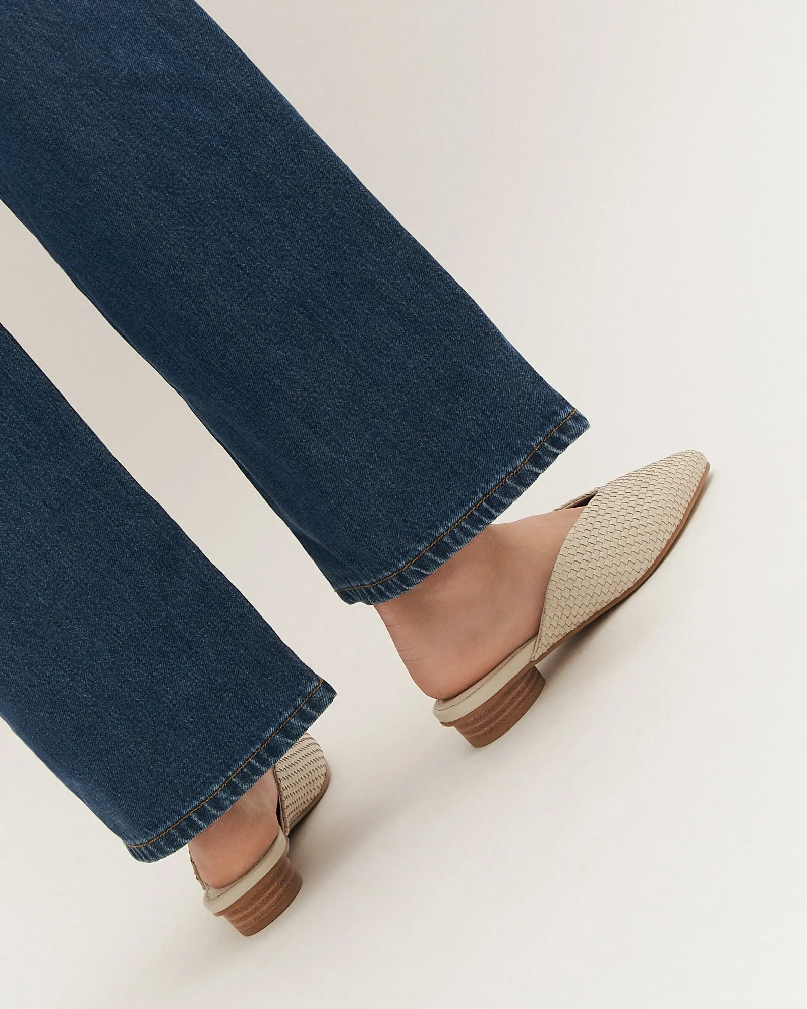 LENA DRESS FLATS OFF WHITE LEATHER sold by Jo Mercer product image thumbnail 2