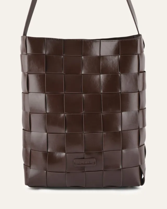 HAZE TOTE BAG BITTER CHOC LEATHER sold by Jo Mercer