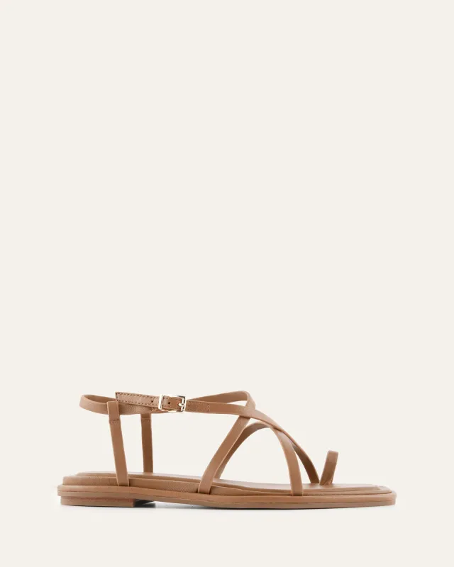 AVEN FLAT SANDALS TUSCAN TAN LEATHER sold by Jo Mercer