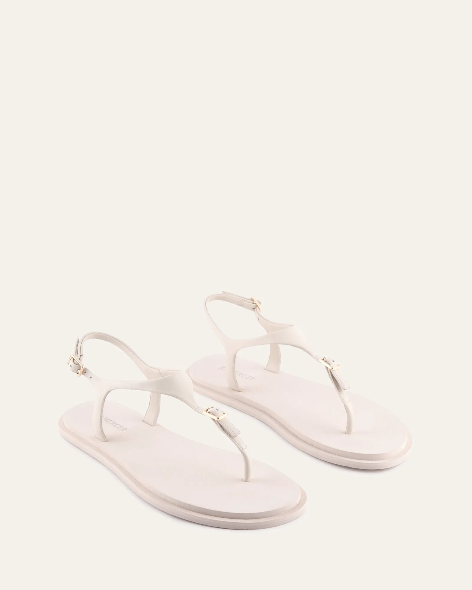MIRO FLAT SANDALS OFF WHITE LEATHER sold by Jo Mercer product image thumbnail 3