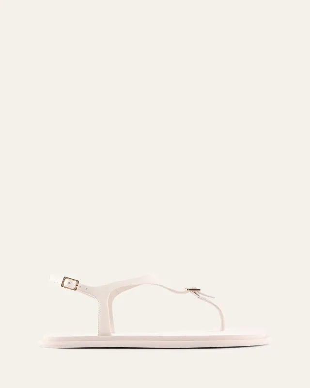 MIRO FLAT SANDALS OFF WHITE LEATHER sold by Jo Mercer