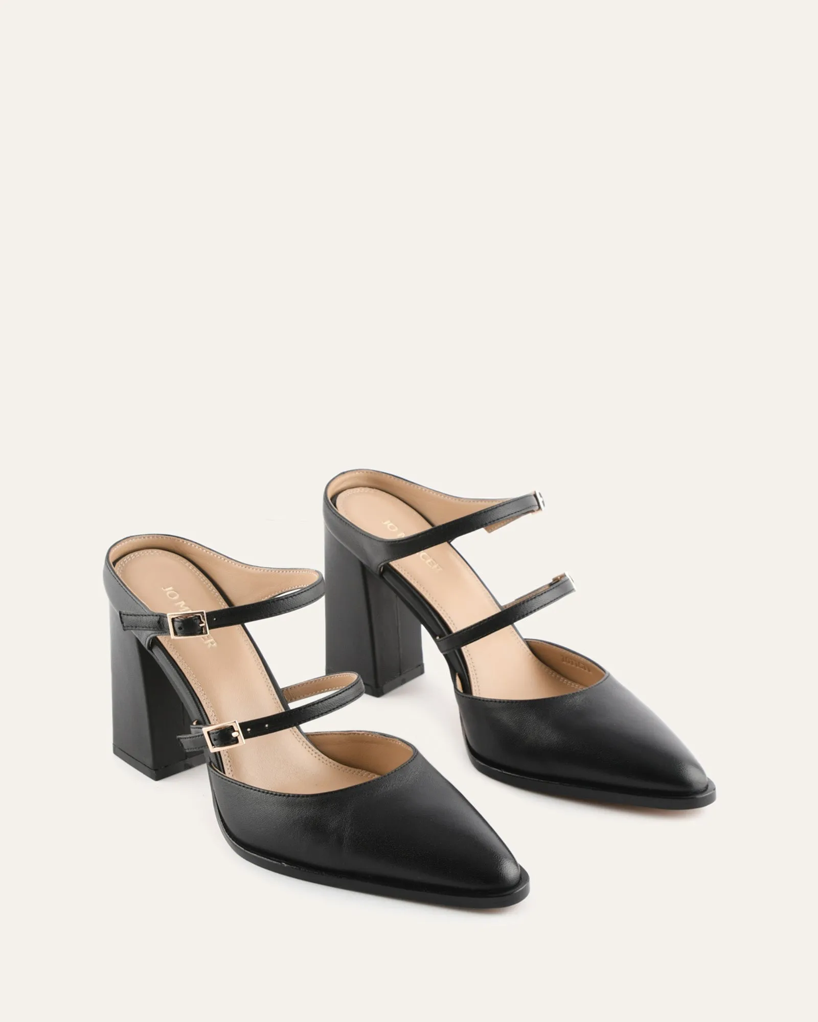 COMET HIGH HEELS BLACK LEATHER sold by Jo Mercer product image thumbnail 3