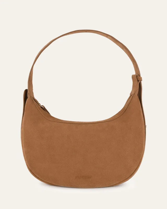 TAYA SHOULDER BAG BISCUIT SUEDE sold by Jo Mercer