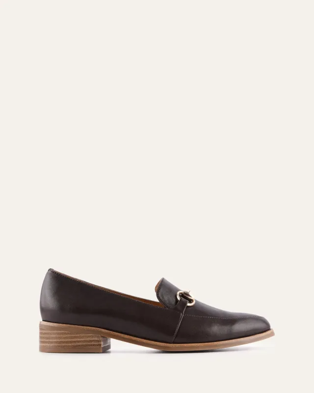 ROWAN LOAFERS CHOCOLATE LEATHER sold by Jo Mercer