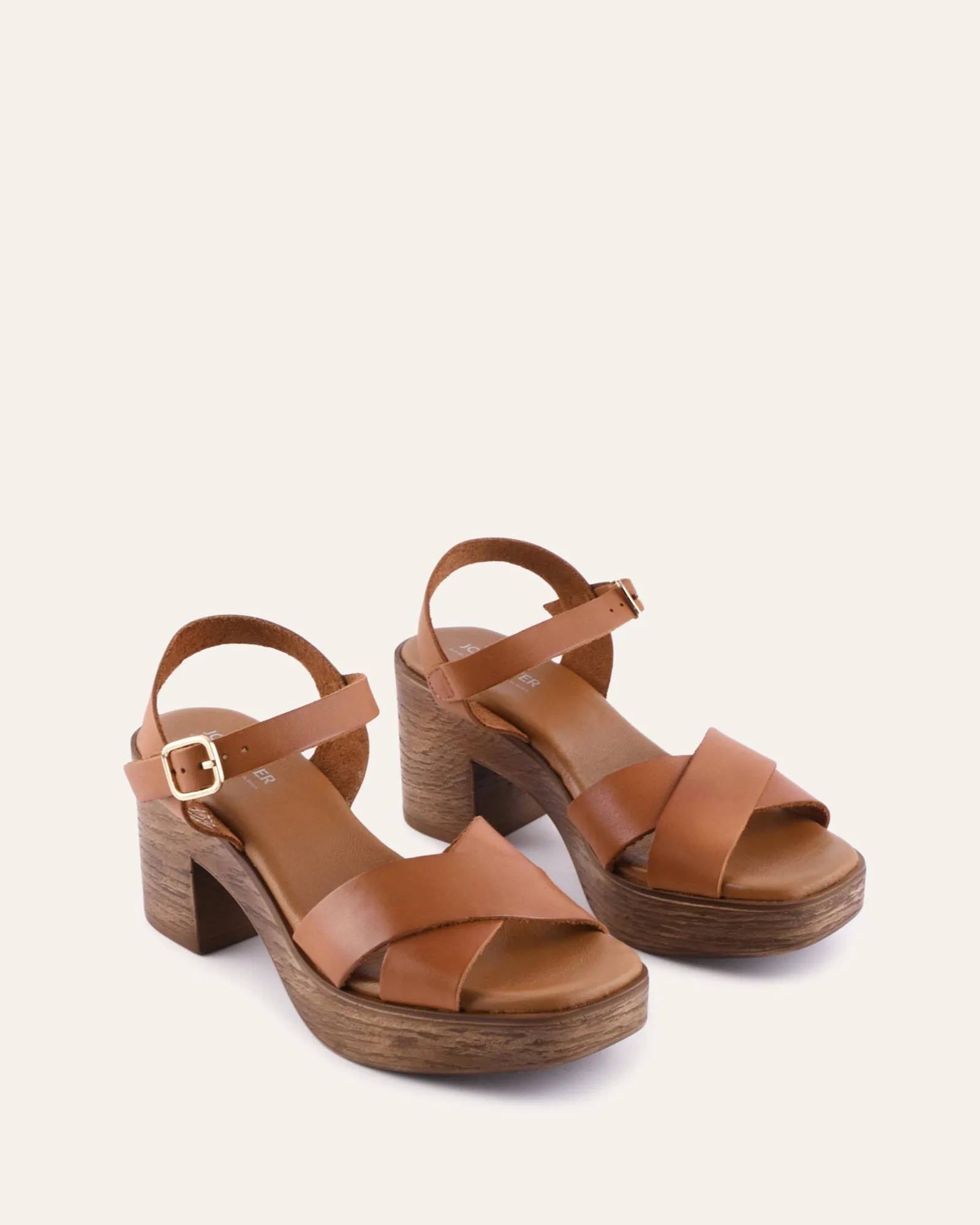 QUARTZ MID HEEL SANDALS BRANDY LEATHER sold by Jo Mercer product image thumbnail 2