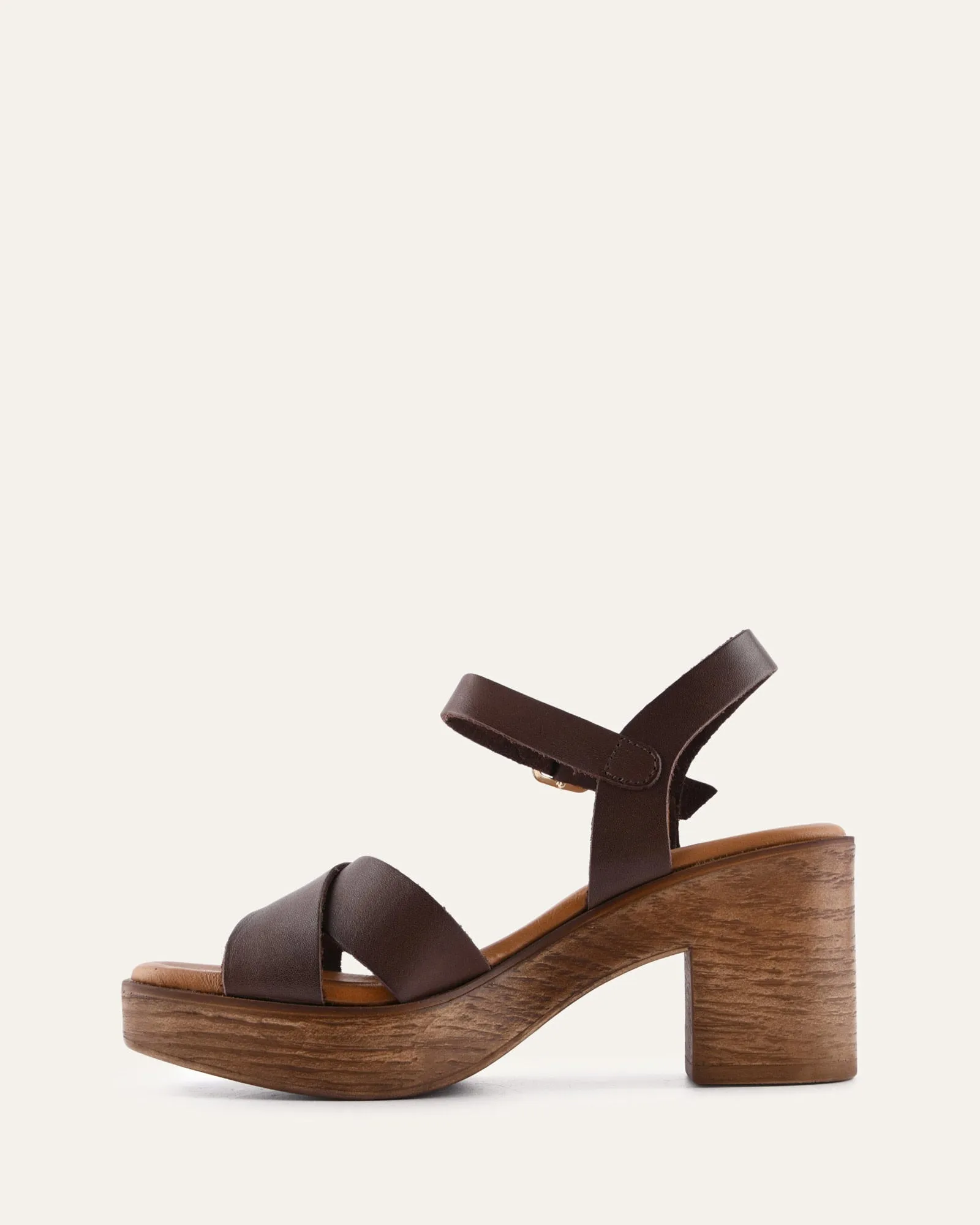 QUARTZ MID HEEL SANDALS CHOCOLATE LEATHER sold by Jo Mercer product image thumbnail 5