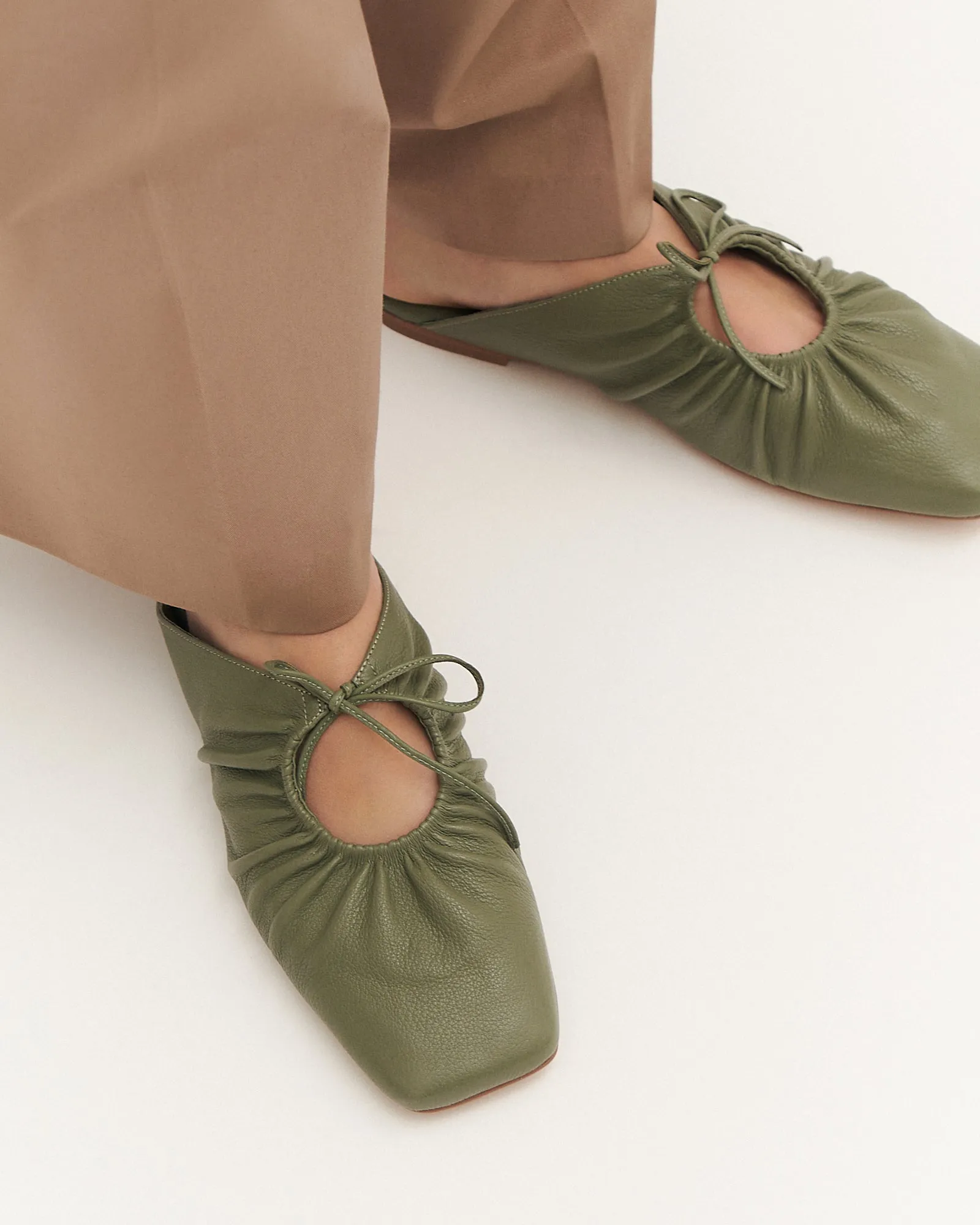 KEVA CASUAL FLATS SAGE LEATHER sold by Jo Mercer product image thumbnail 2