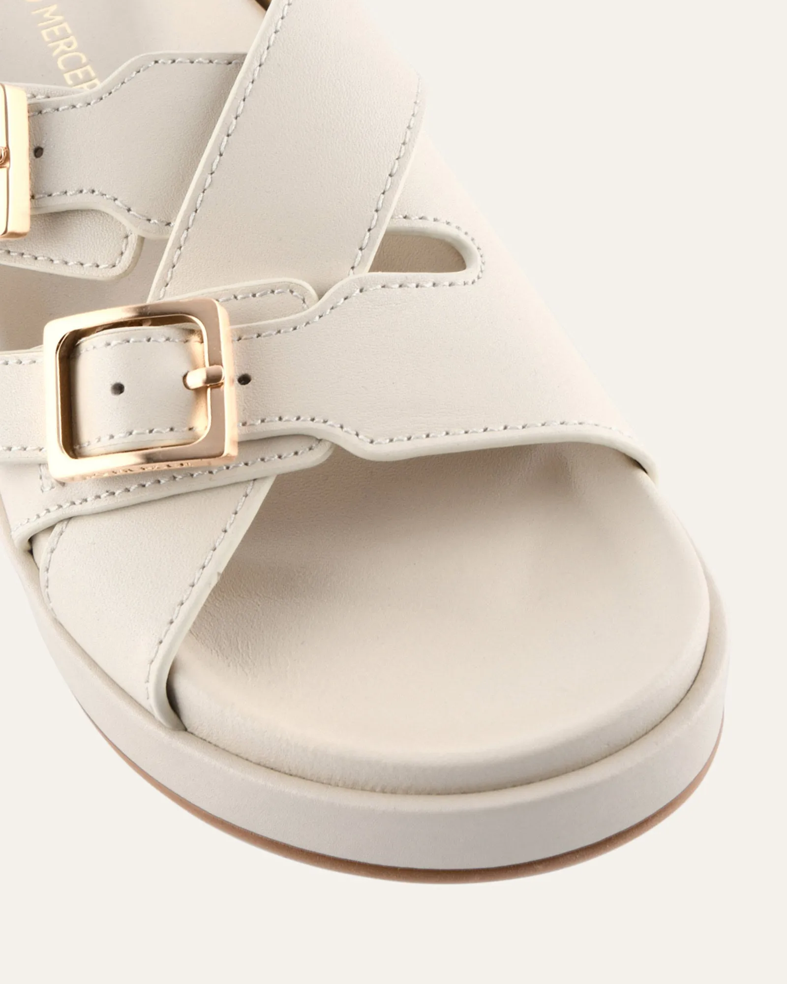 WICCA FLAT SANDALS OFF WHITE LEATHER sold by Jo Mercer product image thumbnail 4