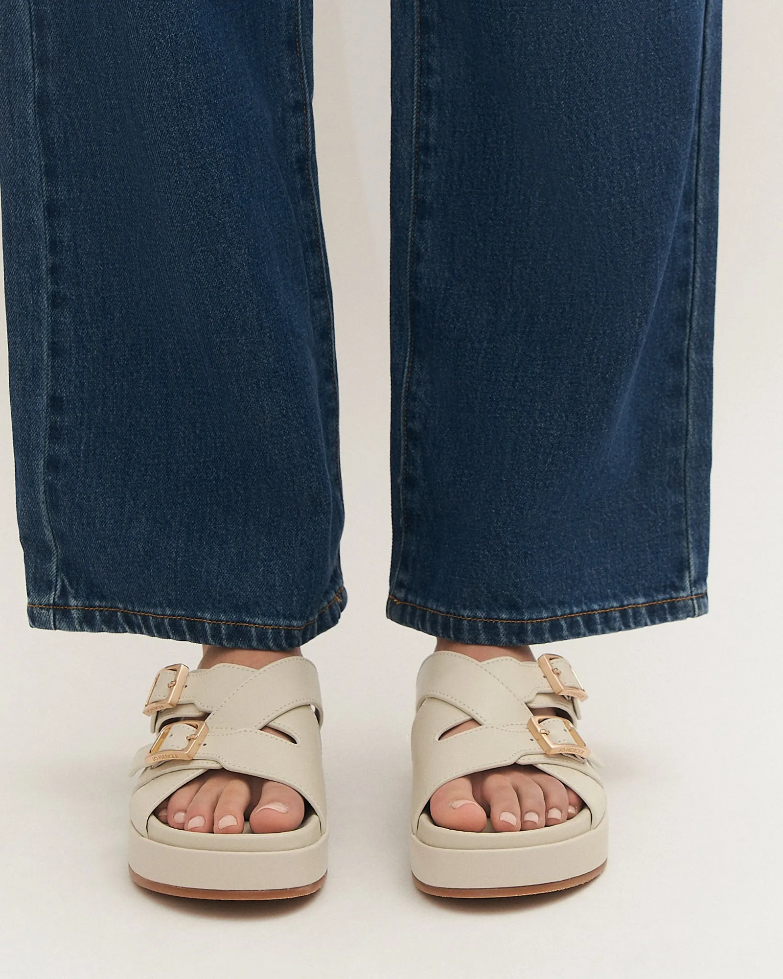 WICCA FLAT SANDALS OFF WHITE LEATHER sold by Jo Mercer product image thumbnail 2