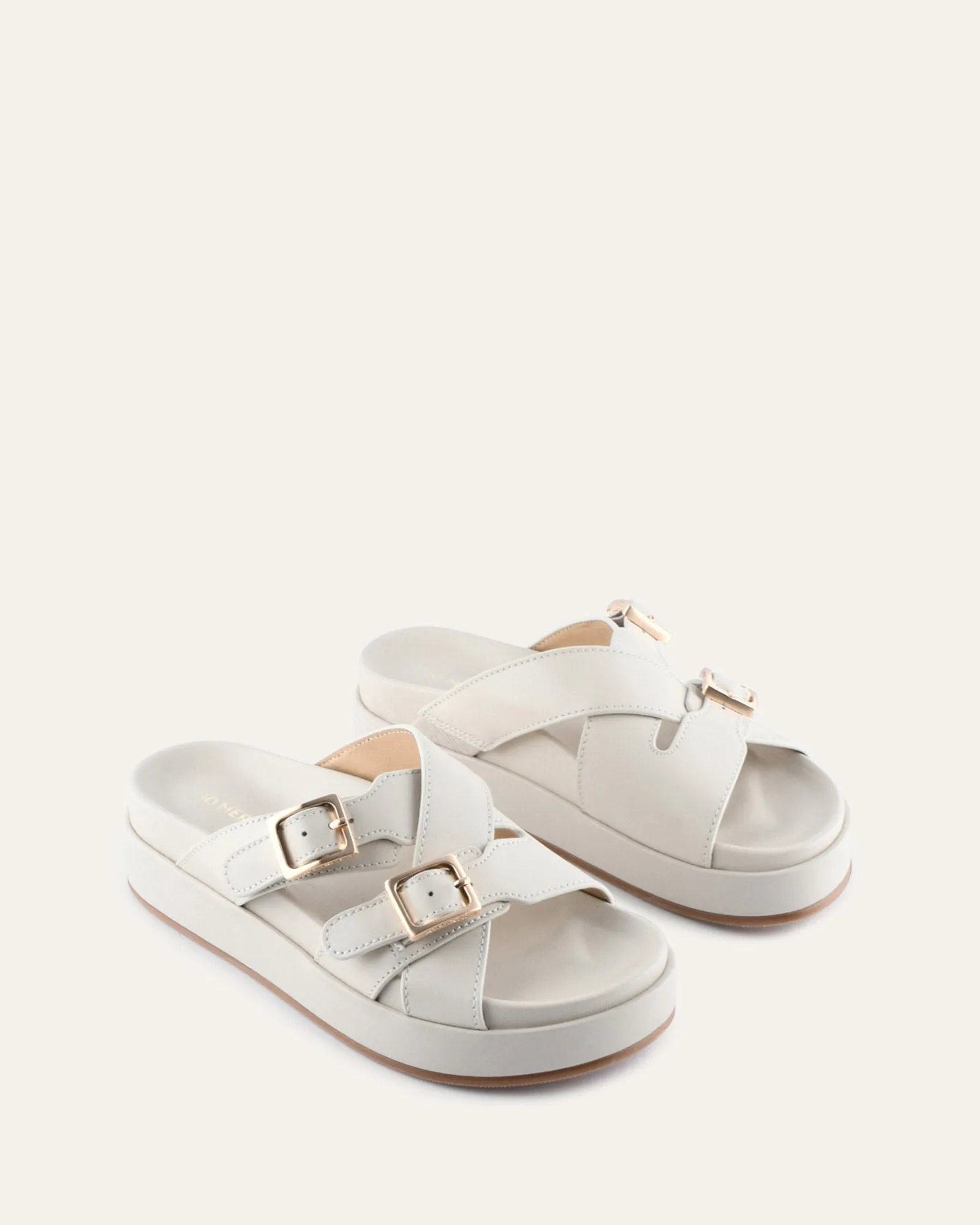 WICCA FLAT SANDALS OFF WHITE LEATHER sold by Jo Mercer product image thumbnail 3