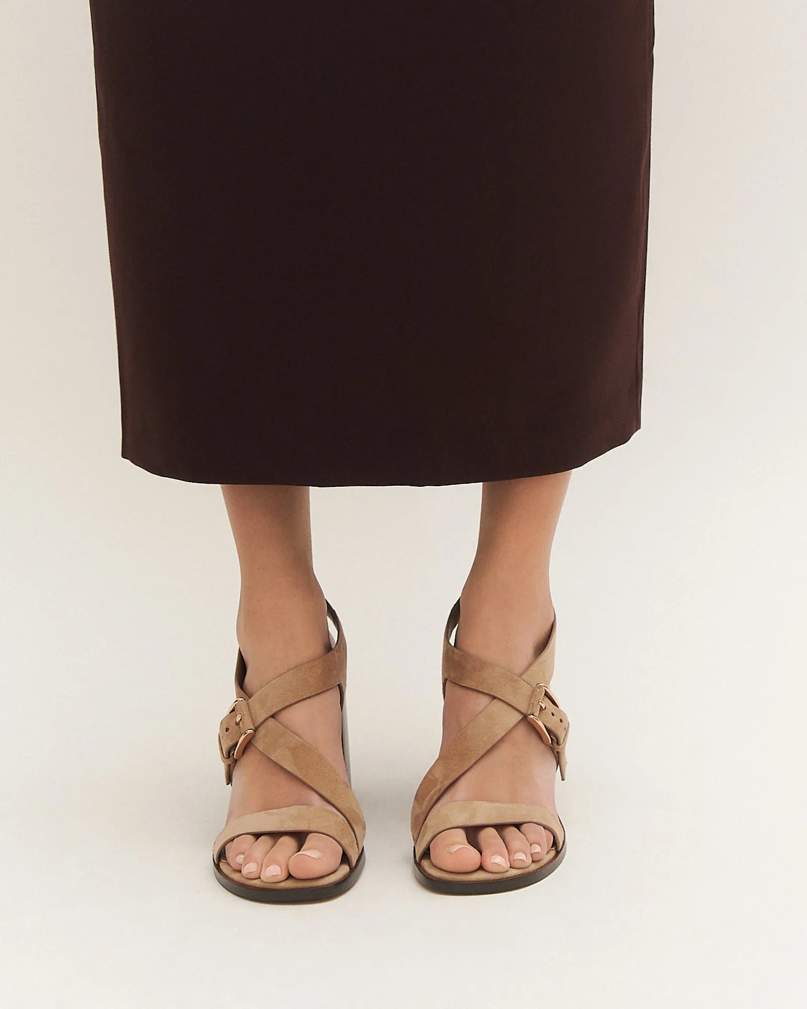 VIRGO HIGH HEEL SANDALS LATTE SUEDE sold by Jo Mercer product image thumbnail 2