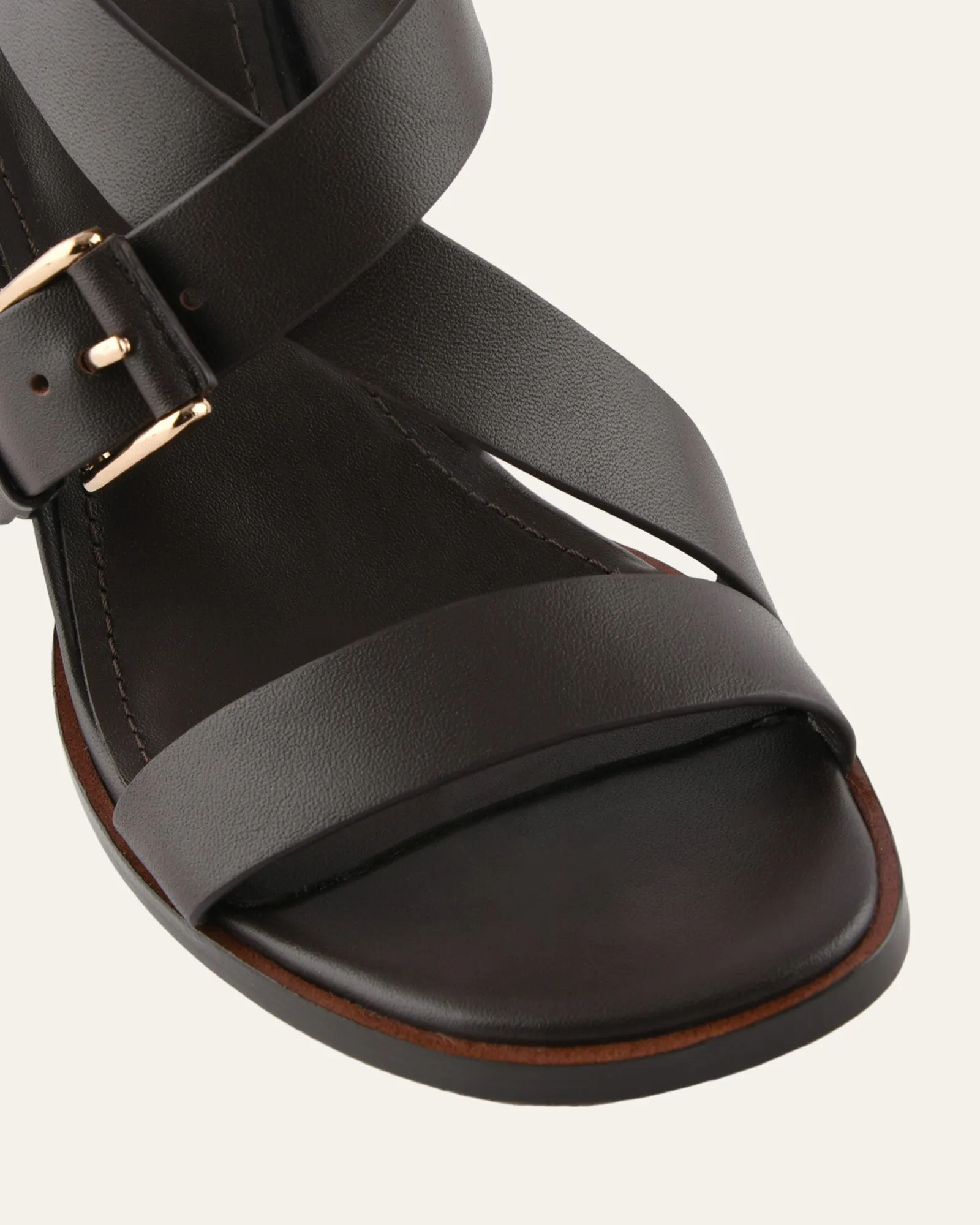 VIRGO HIGH HEEL SANDALS BITTER CHOC LEATHER sold by Jo Mercer product image thumbnail 4