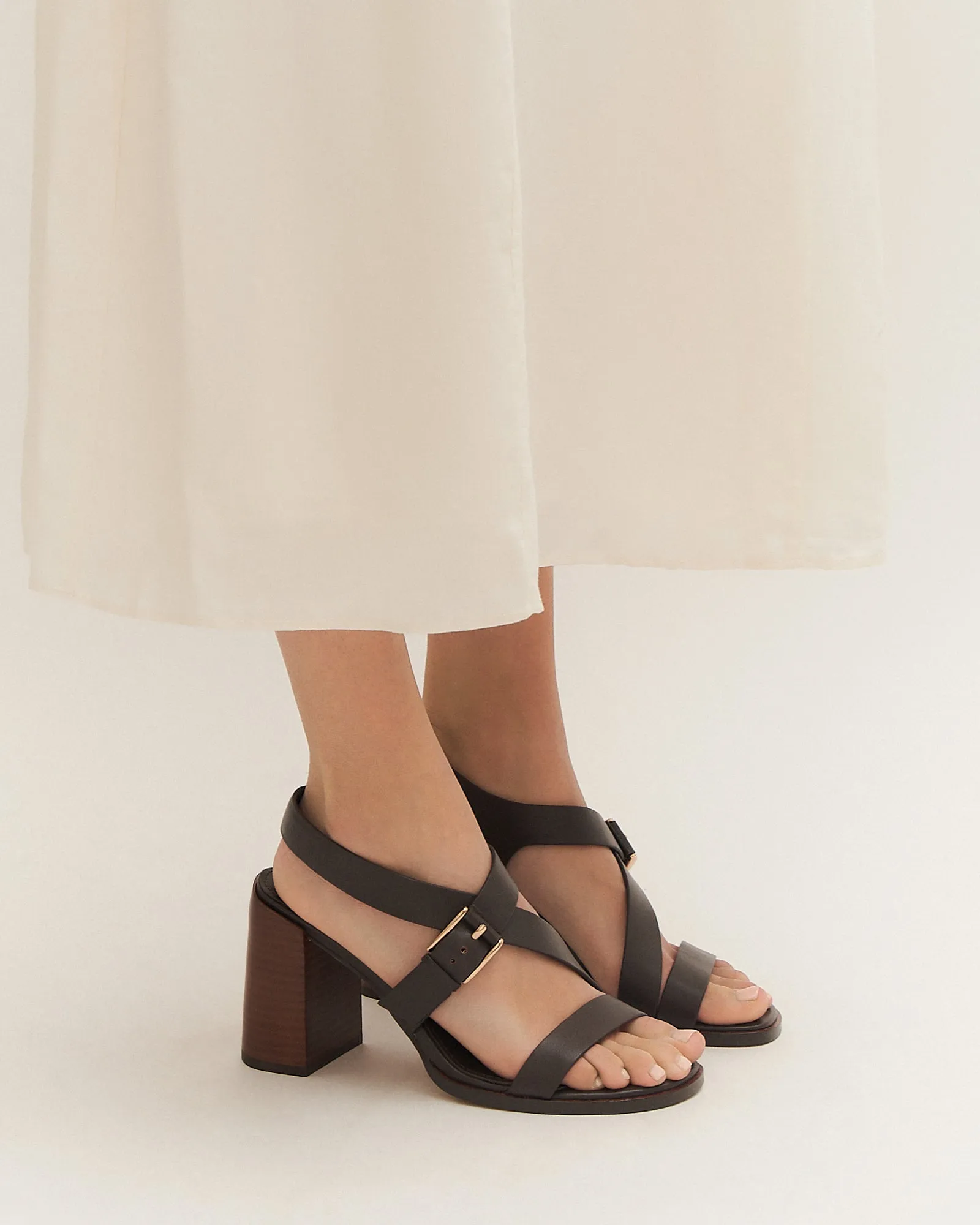 VIRGO HIGH HEEL SANDALS BITTER CHOC LEATHER sold by Jo Mercer product image thumbnail 2