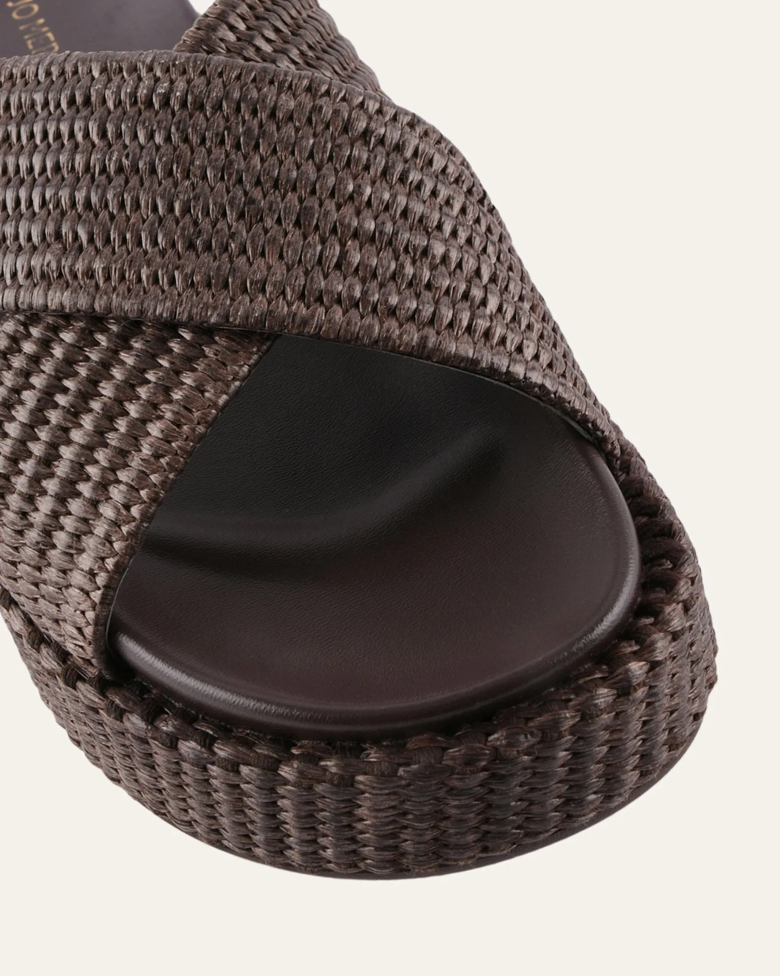 MIKEY FLAT SANDALS BITTER CHOC RAFFIA sold by Jo Mercer product image thumbnail 4