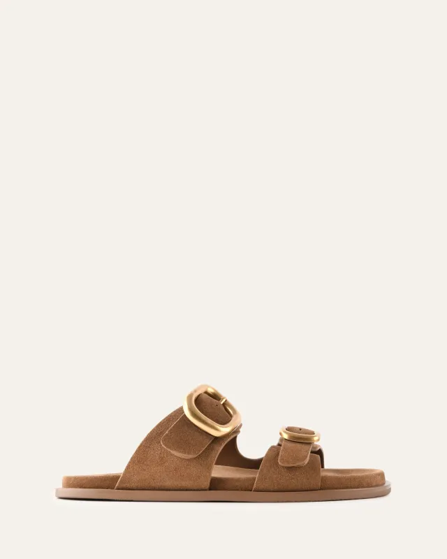 SOL FLAT SANDALS BISCUIT SUEDE sold by Jo Mercer