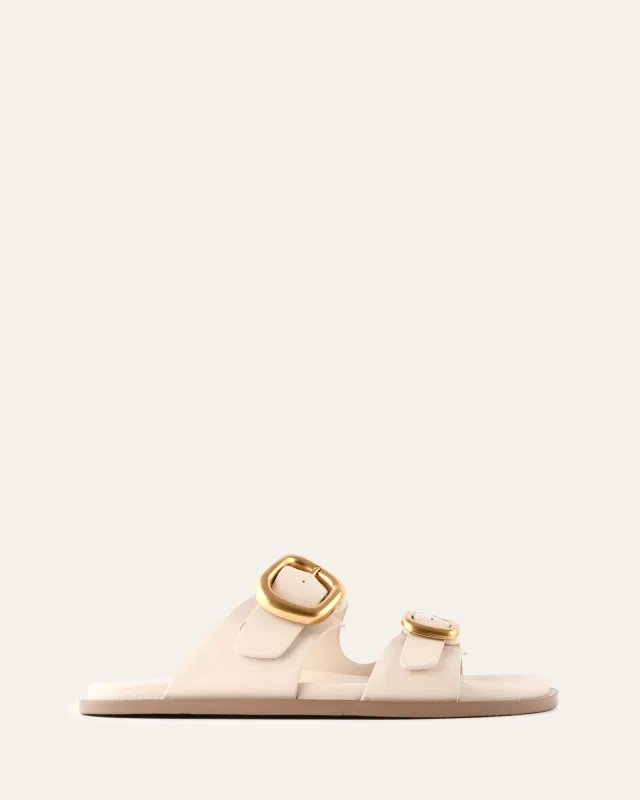 SOL FLAT SANDALS OFF WHITE LEATHER sold by Jo Mercer