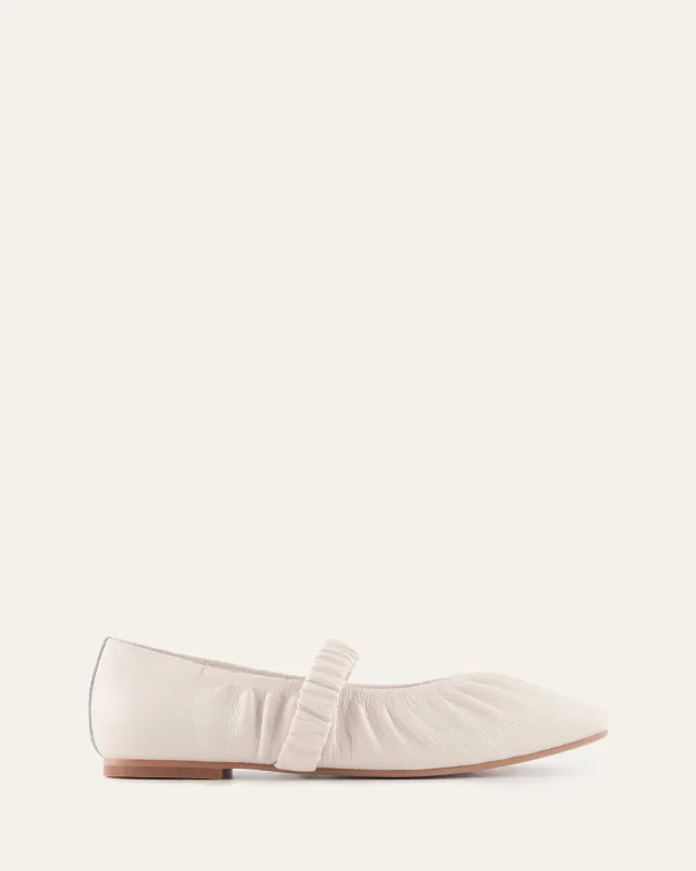 KEELY BALLET FLATS OFF WHITE LEATHER sold by Jo Mercer