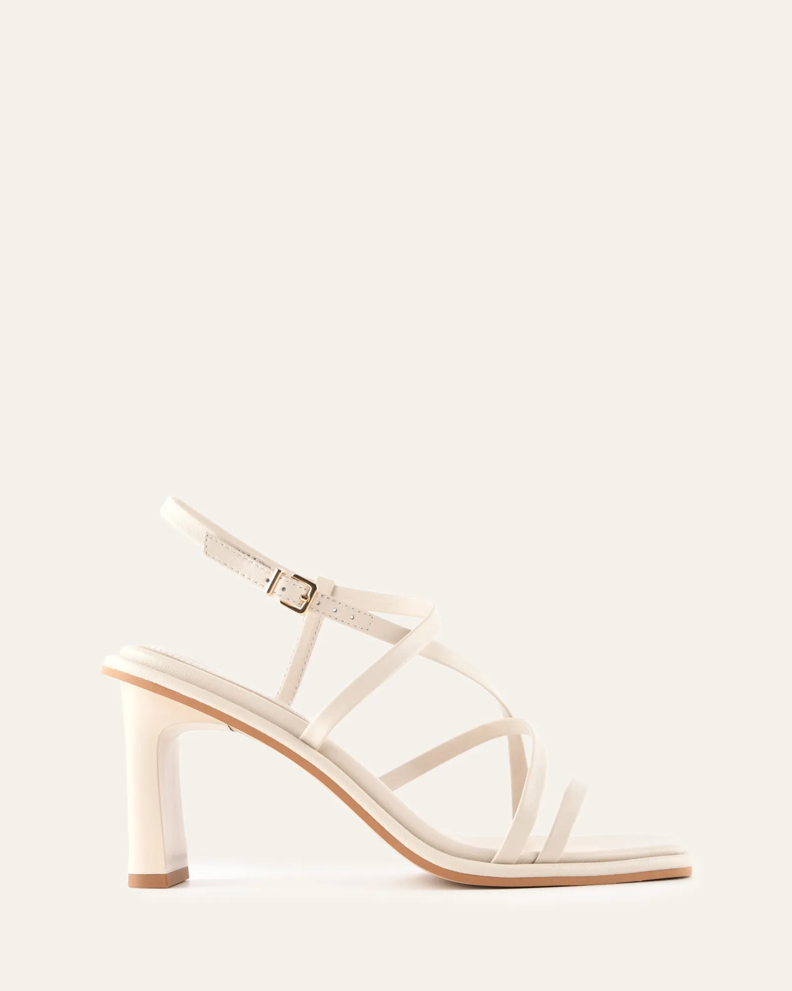 BASK HIGH HEEL SANDALS OFF WHITE LEATHER sold by Jo Mercer
