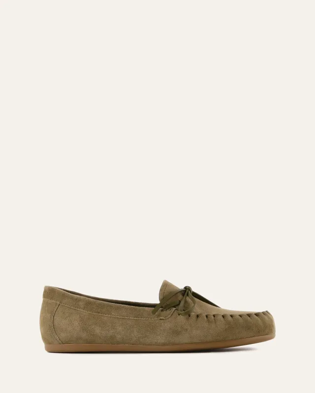 GRIFFIN LOAFERS OLIVE SUEDE sold by Jo Mercer