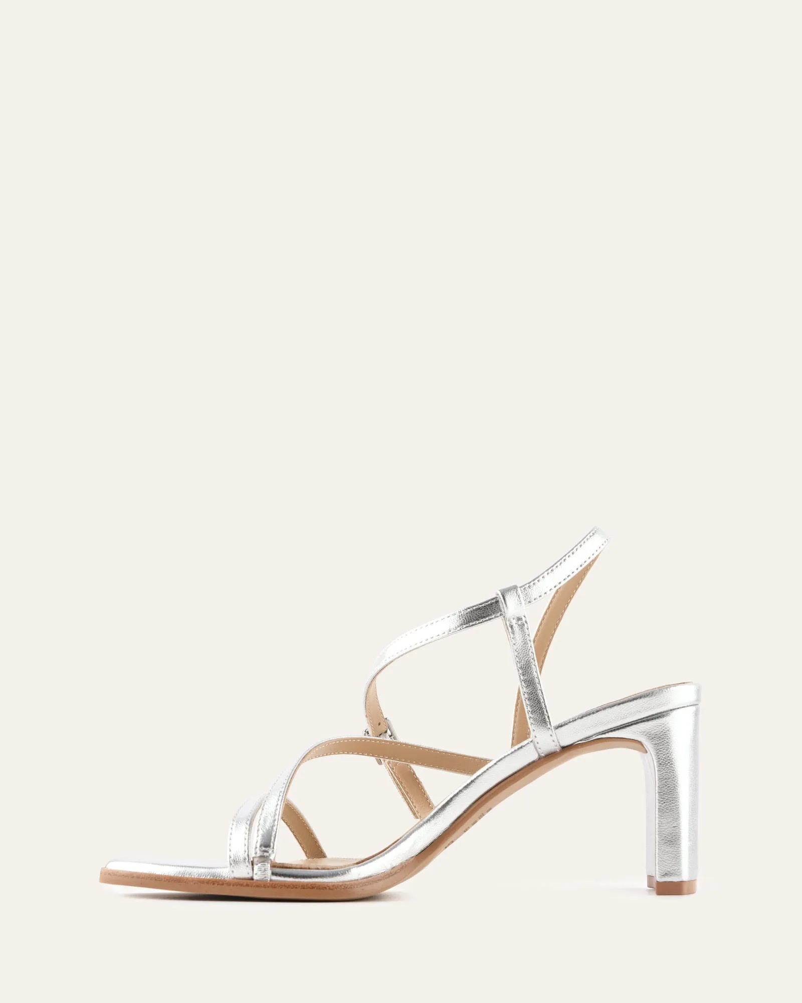 NALA MID HEEL SANDALS SILVER LEATHER sold by Jo Mercer product image thumbnail 5