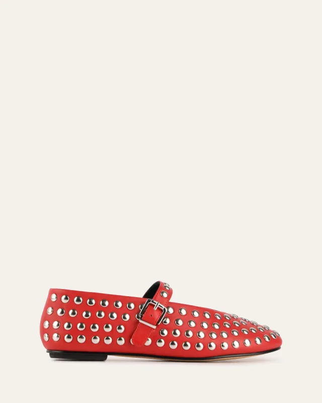GIGI CASUAL FLATS RED LEATHER sold by Jo Mercer