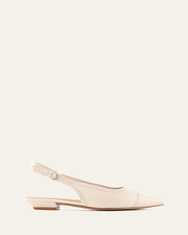 ANWAR DRESS FLATS OFF WHITE LEATHER sold by Jo Mercer