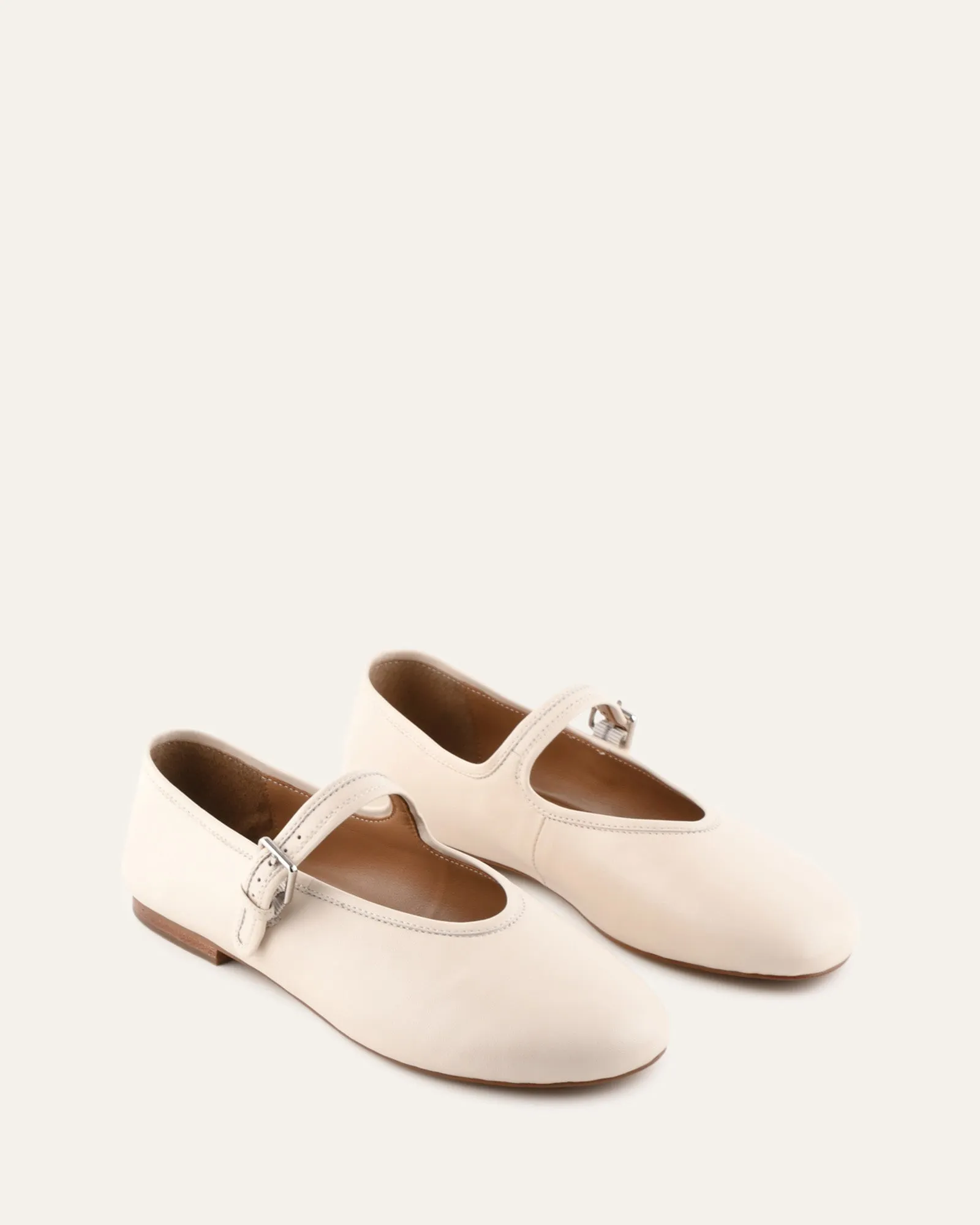 LENNY CASUAL FLATS OFF WHITE LEATHER sold by Jo Mercer product image thumbnail 2
